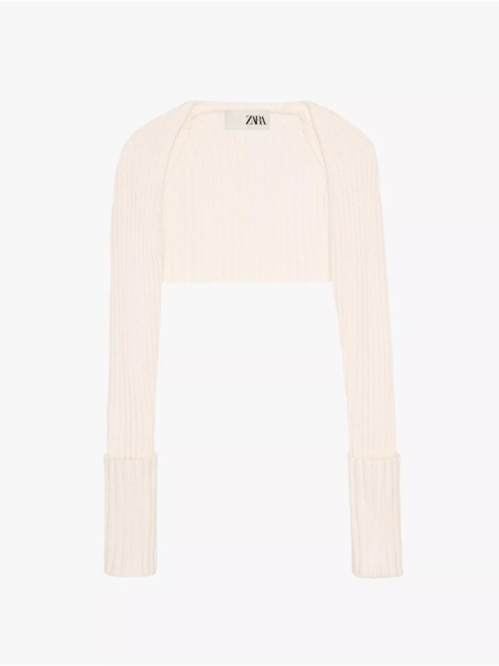 Zara Cream Ribbed Cropped Bolero